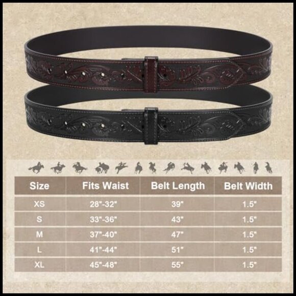 Second Layer Leather Western Belt 2 Pack Without Buckle main image 2
